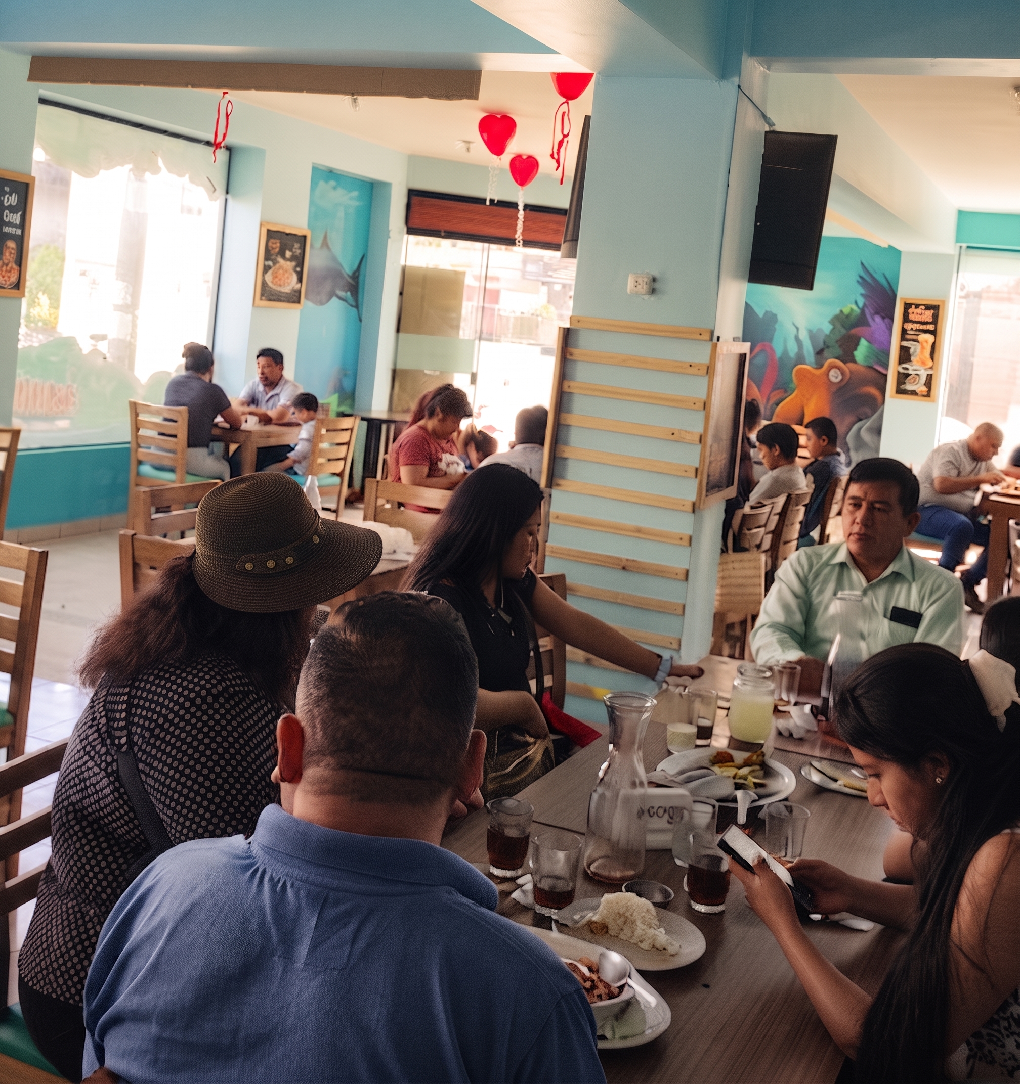 Interior del Restaurante Cevichería Punta del Norte — ambiente familiar y acogedor en Lurín